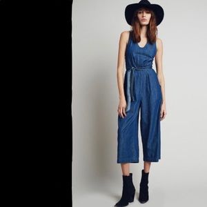 Free People Denim Jumpsuit